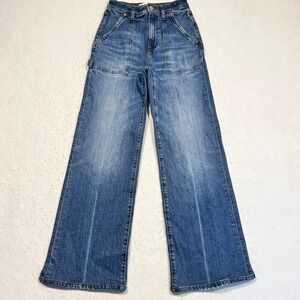 DAZE Denim Wide Leg Jeans Utility Women's 24 24x29 Blue High Rise
